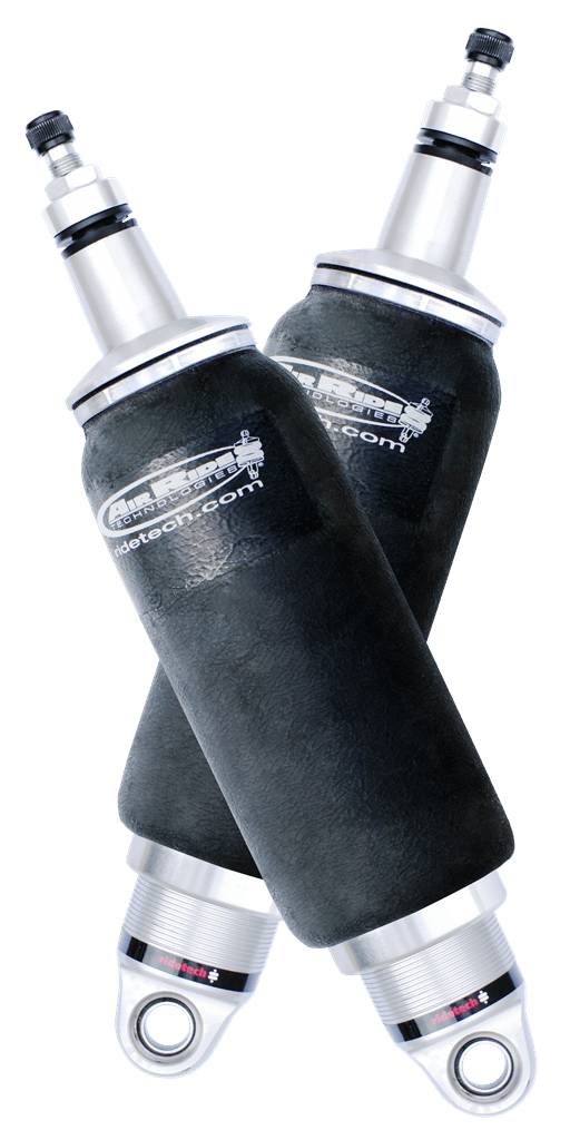 Ridetech Rear HQ Shockwaves 8000 Series W/ 6.3 Inch Stroke And 2 Inch Stud Pair Of Rebound Adjustable Shock waves 5 Inch Rolling Sleeve W/ 1/4 Inch Fittings And Bearing Spacers 1/2 Inch And 5/8 Inch 13.3 Inch X 18.9 Inch W/ A 16 -16.5 Inch Ride Height Ridetech