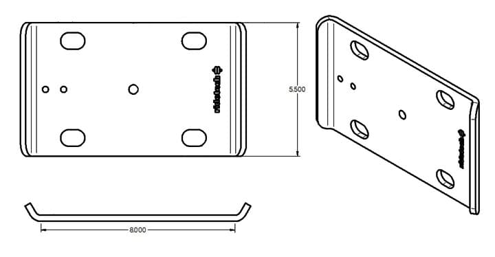 Ridetech Large U-Bolt Plate 5.5 Inch X 9 Inch For 3 Inch Axle Housing Ridetech
