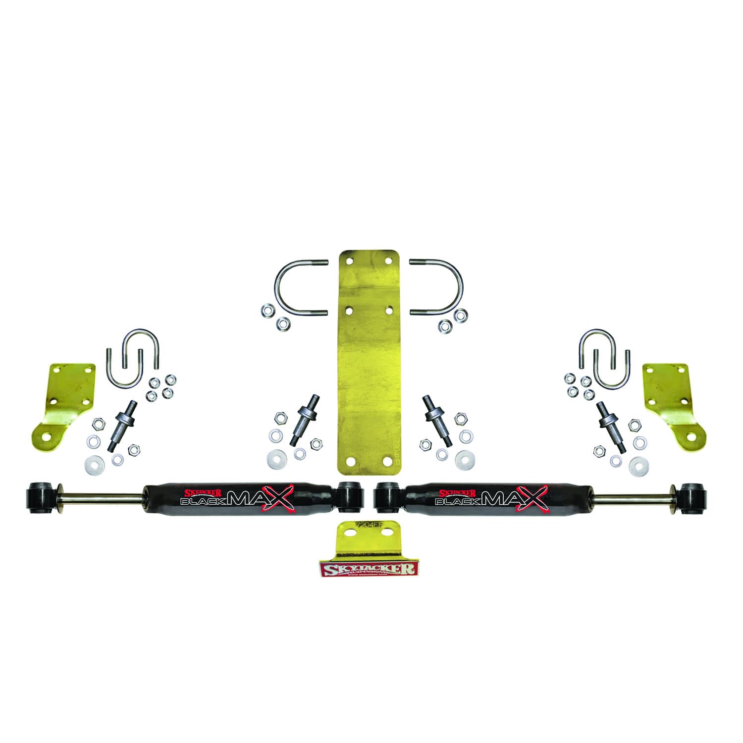 Skyjacker Steering Stabilizer Dual Kit Incl. Black Max Steering Dampners Brackets Hardware For Use w/HD Tie Rod PN JK717TR Or Other Aftermarket Tie Rod Using 1.75 Inch OD Black Skyjacker